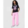 Nike Girls’ Sportswear Studio Fleece Open Hem Pants(Pink Rise/White)