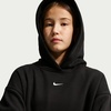 Nike Girls’ Sportswear Studio Fleece Oversized Pullover Hoodie Sweatshirt(Black/White)