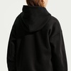 Nike Girls’ Sportswear Studio Fleece Oversized Pullover Hoodie Sweatshirt(Black/White)