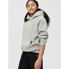 Nike Girls’ Sportswear Studio Fleece Oversized Pullover Hoodie Sweatshirt(Dark Grey Heather/White)