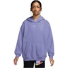 Nike Girls’ Sportswear Studio Fleece Oversized Pullover Hoodie Sweatshirt(Light Thistle/White)