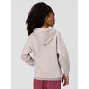Nike Girls’ Sportswear Studio Fleece Oversized Pullover Hoodie Sweatshirt(Moon Particle/White)