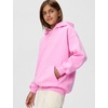 Nike Girls’ Sportswear Studio Fleece Oversized Pullover Hoodie Sweatshirt(Pink Rise/White)