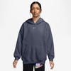 Nike Girls’ Sportswear Studio Fleece Oversized Pullover Hoodie Sweatshirt(Thunder Blue/White)