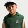 Nike Big Kids’ Sportswear Club French Terry Hoodie – Boys Girls Sweatshirt(Fir/Sanddrift/Sanddrift/Black)
