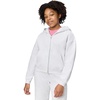 Nike Girls’ Nike Studio Fleece Oversized Full-Zip Hoodie Sweatshirt(Birch Heather/Grey Fog/White)