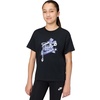 Nike Girls’ Sportswear Club Modern Script Boyfriend T-Shirt(Black/(Rbn))