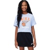 Nike Girls’ Sportswear Club Modern Script Boyfriend T-Shirt(Ghost)