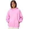 Nike Girls’ Sportswear Studio Fleece Oversized Pullover Hoodie Sweatshirt(Pink Rise/White)