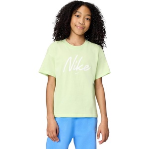 Nike Girls’ Sportswear Club Modern Script Boyfriend T-Shirt(Light Liquid Lime)