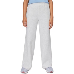 Nike Girls’ Sportswear Studio Fleece Open Hem Pants(Birch Heather/White/White)