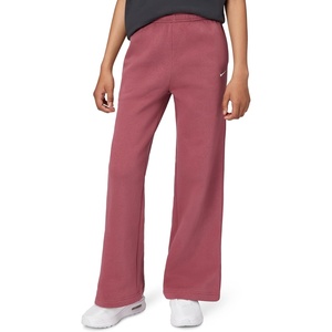 Nike Girls’ Sportswear Studio Fleece Open Hem Pants(Pink Smoke/White)