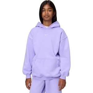 Nike Girls’ Sportswear Studio Fleece Oversized Pullover Hoodie Sweatshirt(Light Thistle/White)