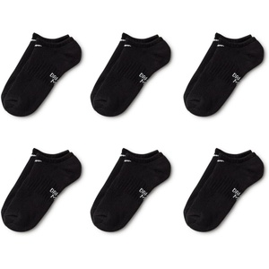 Nike Unisex Kids’ Everyday Cushioned No-Show Socks (6-Pack) | Boys and Girls(Black/White)