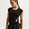Nike Women’s Tempo Swoosh Dri-fit Short-Sleeve Running Top(Black/White/Reflective Silver/White)