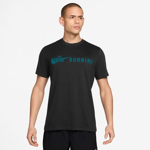 Nike Men’s Dri-FIT Running T-Shirt(Black/Bright Spruce)