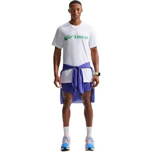 Nike Men’s Dri-FIT Running T-Shirt(White/Green Spark)