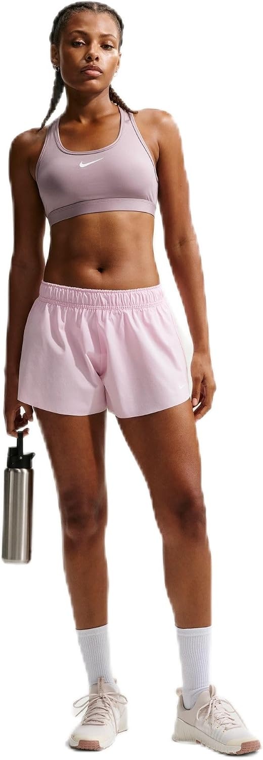 image:imageNike Womens One DriFIT MidRise ShortsPink FoamWhite