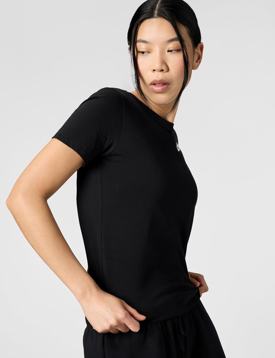 image:imageNike Womens Sportswear Club Essentials TShirtBlackWhite