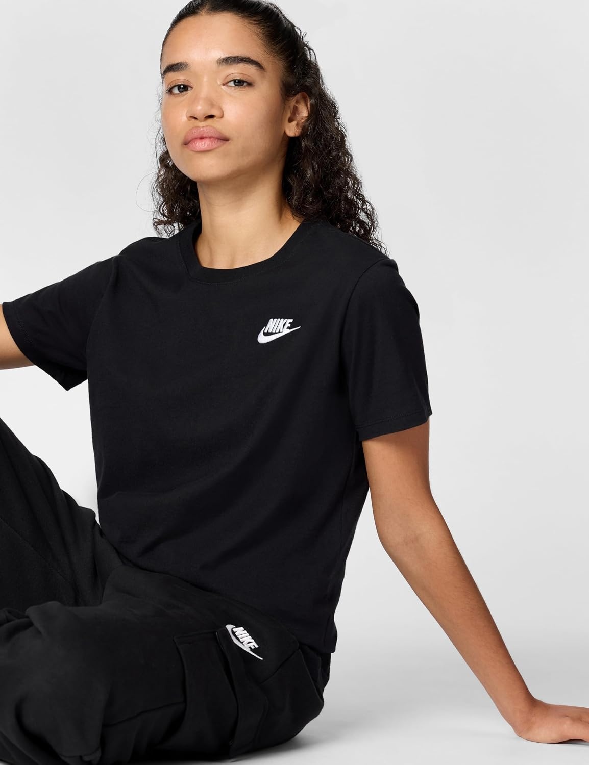 image:imageNike Womens Sportswear Club Essentials TShirtBlackWhite