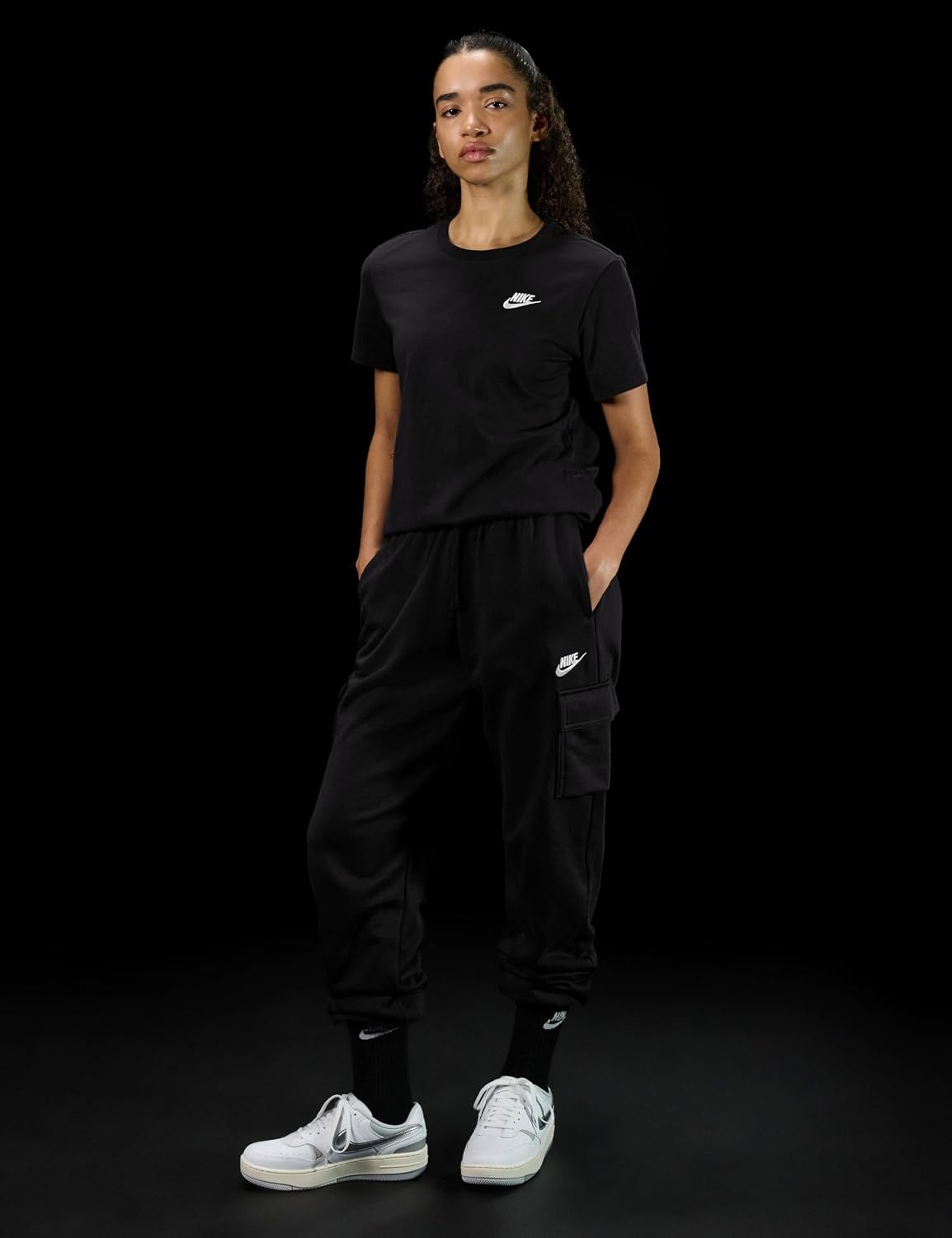 image:imageNike Womens Sportswear Club Essentials TShirtBlackWhite