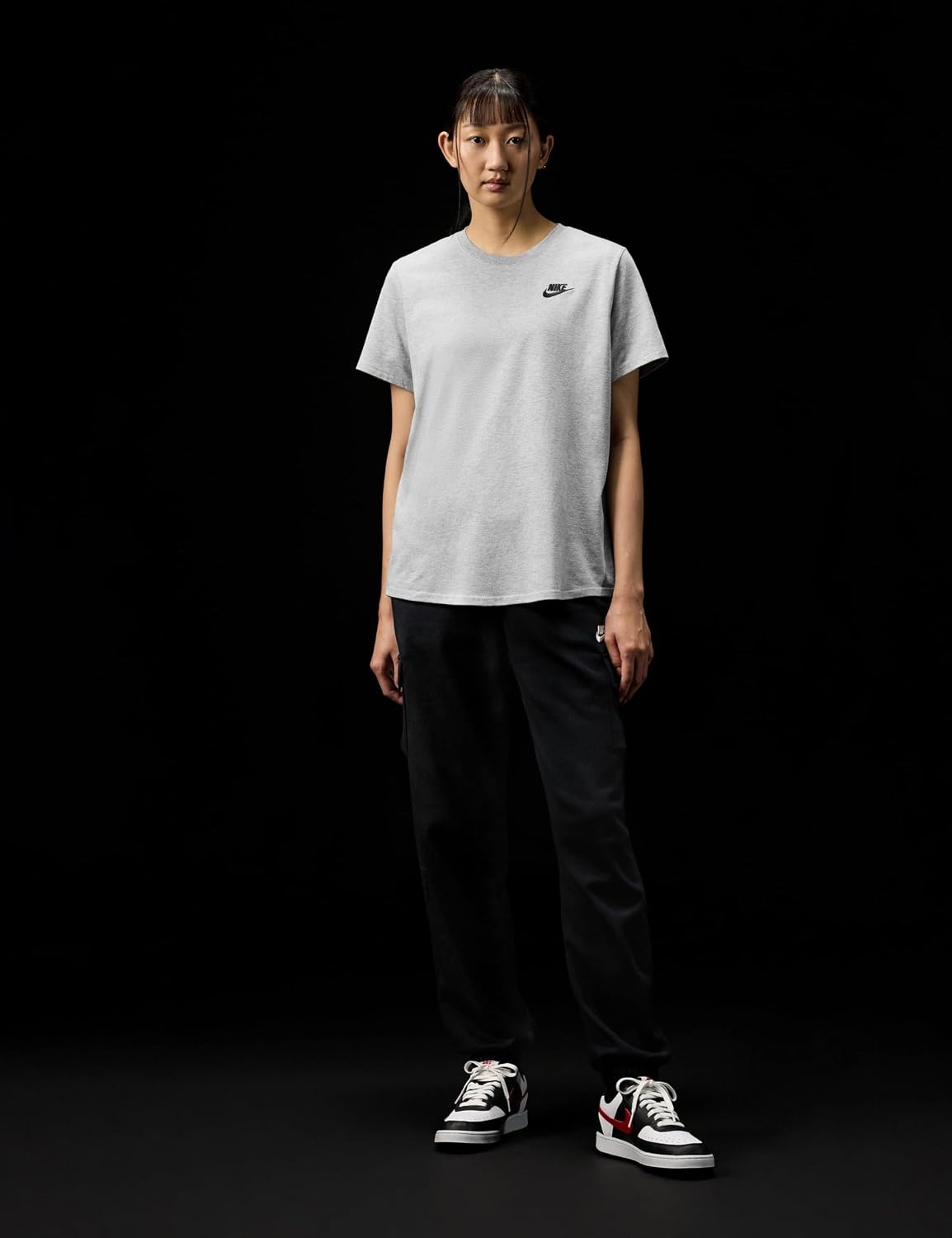 image:imageNike Womens Sportswear Club Essentials TShirtDark Grey HeatherBlack