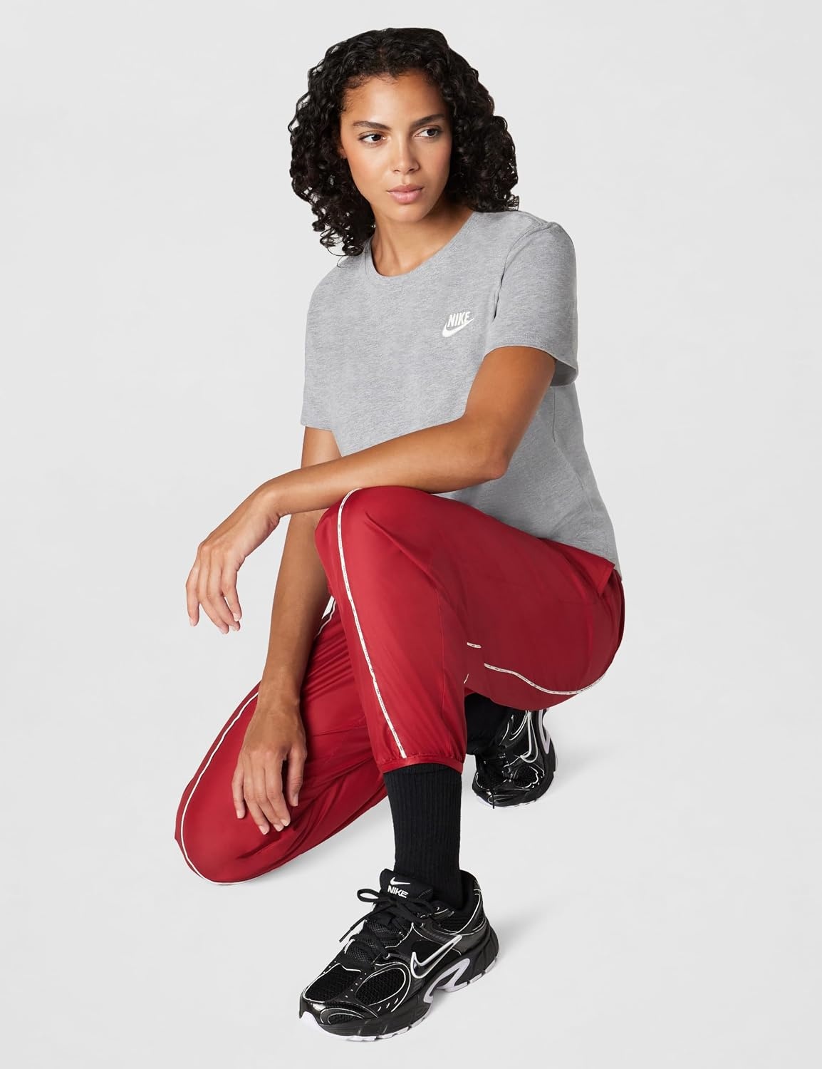 image:imageNike Womens Sportswear Club Essentials TShirtDark Grey HeatherSail