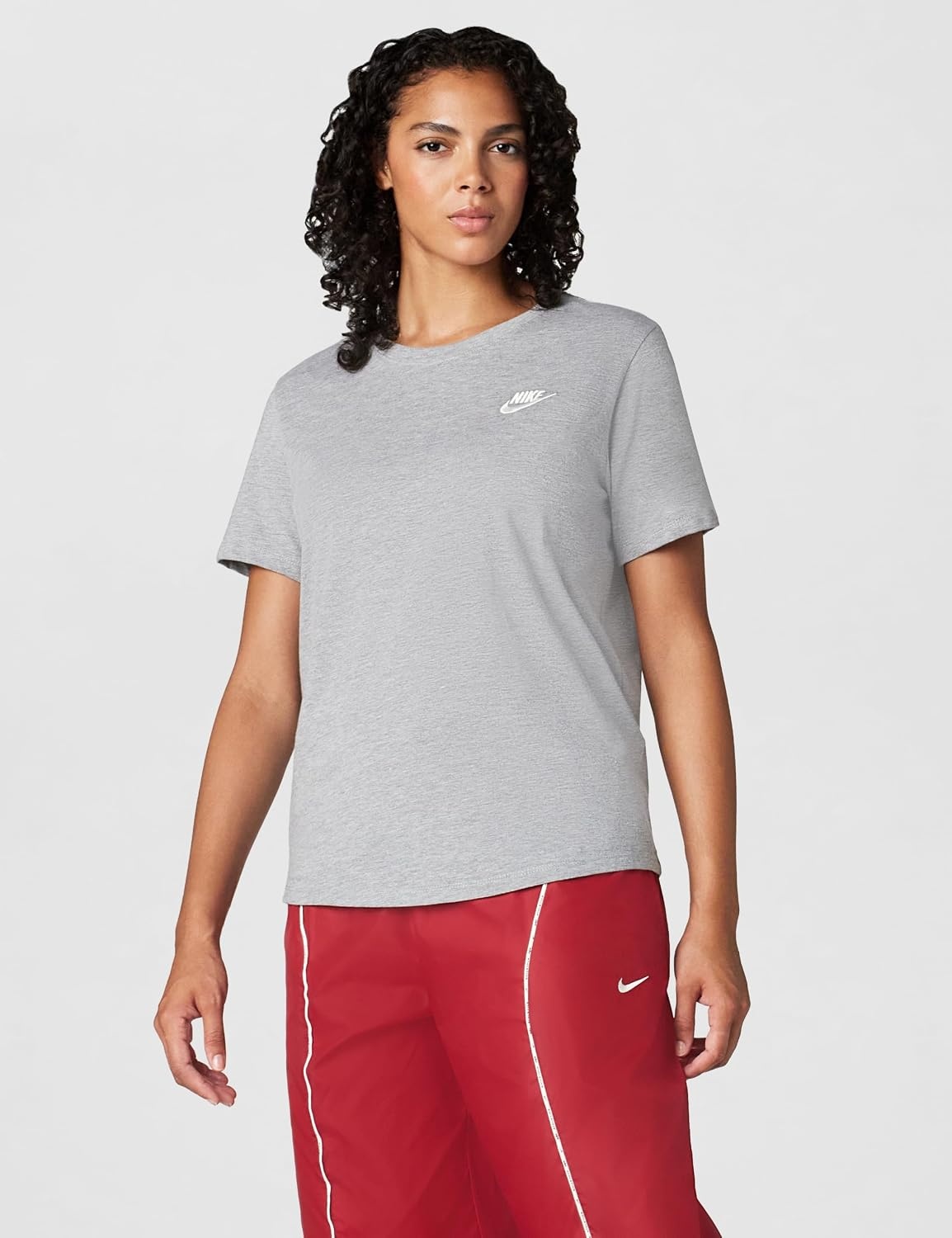 image:imageNike Womens Sportswear Club Essentials TShirtDark Grey HeatherSail