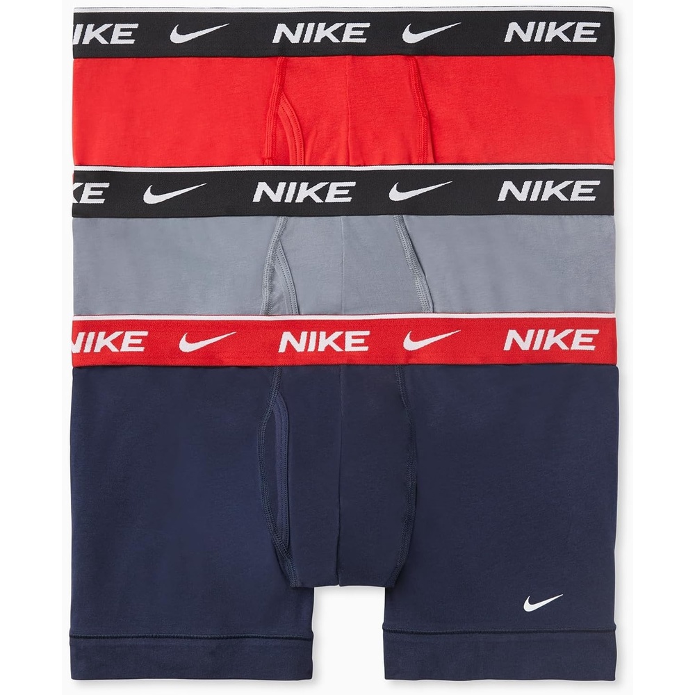 image:imageNike Mens Essential Cotton Stretch WFly Trunk Underwear 3PackObsidianCool GreyUniversity Red