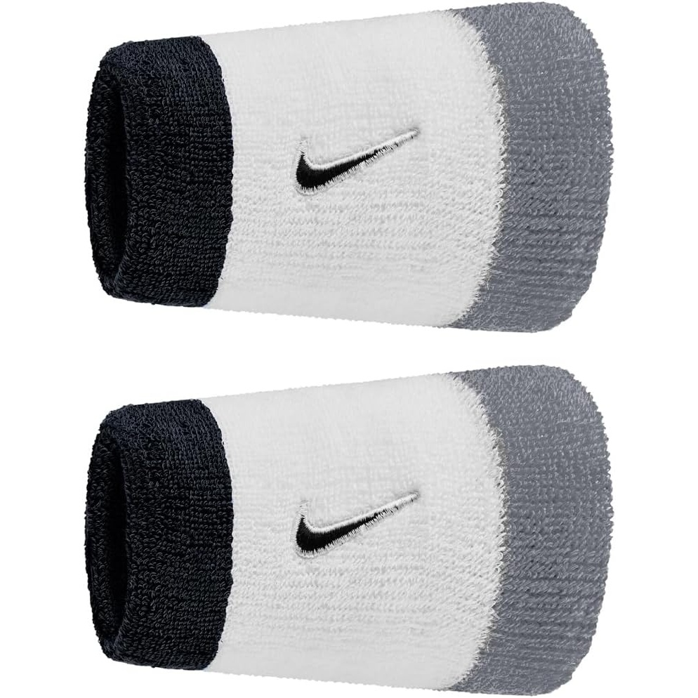 image:imageNike Swoosh Classic Double Wide Wristband 2P BN4000WhiteCool GreyBlack
