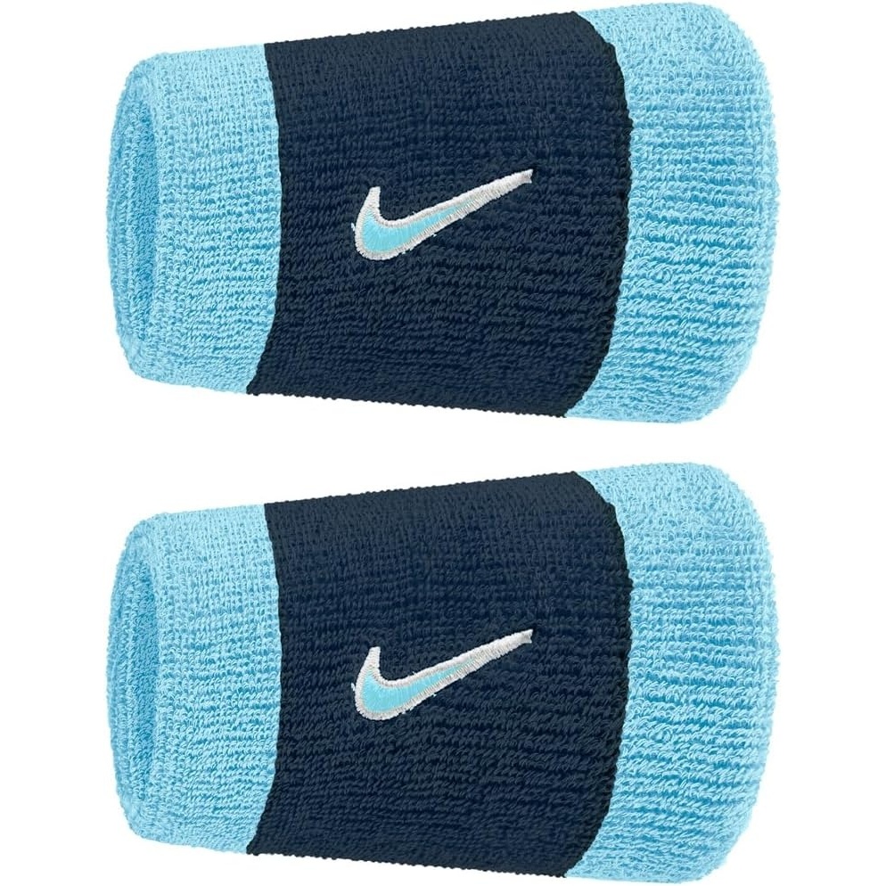 image:imageNike Swoosh Classic Double Wide Wristband 2P BN4000aquarius bluecollege navy