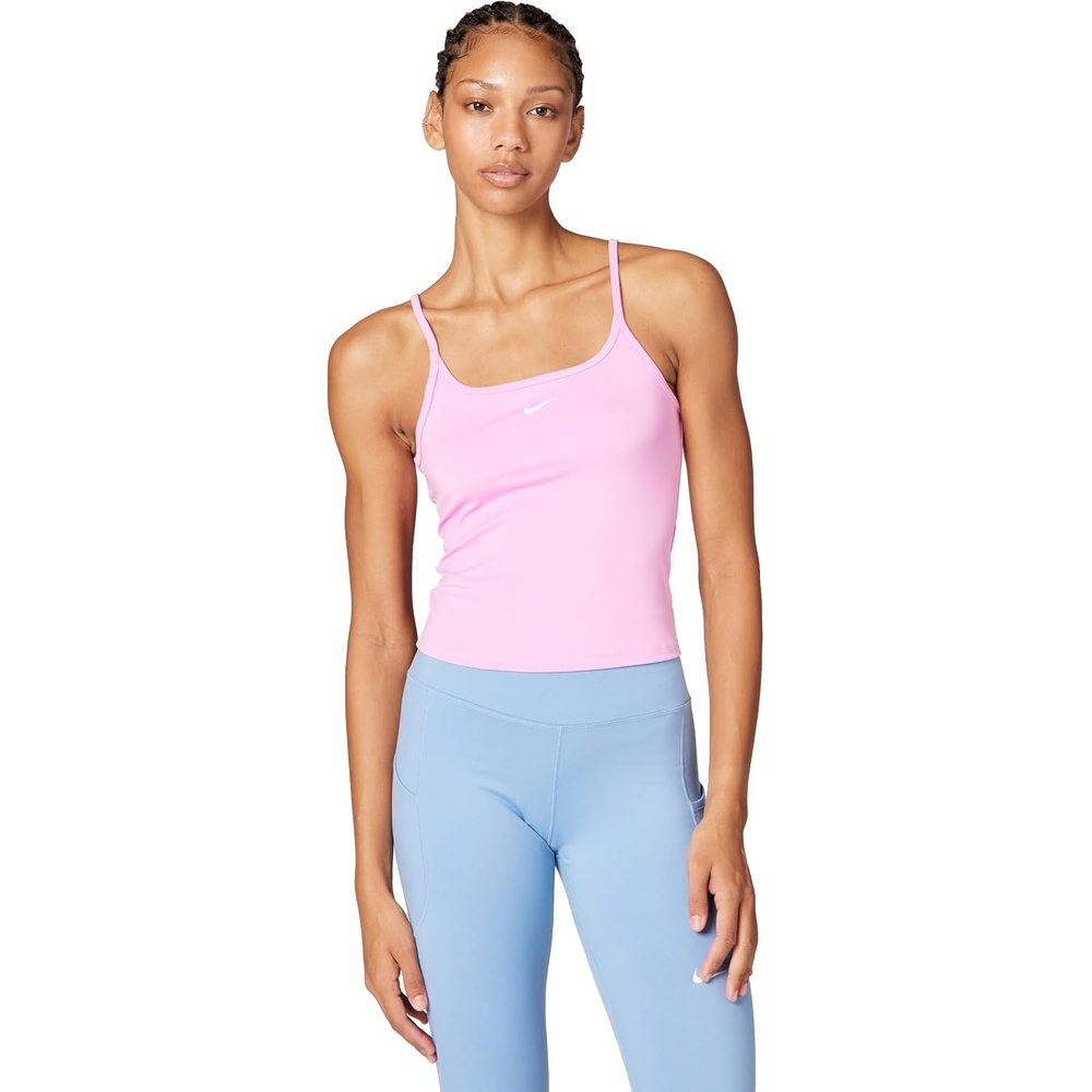 image:imageNike Womens One DriFIT Fitted Cami TankPink RiseWhite