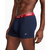Nike Men’s Essential Cotton Stretch W/Fly Trunk Underwear (3-Pack)(Obsidian/Cool Grey/University Red)
