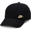 Nike Adult Dri-FIT Club Structured Metal Logo Cap Hat | Mens and Womens(Black/Metallic Gold)