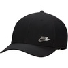 Nike Adult Dri-FIT Club Structured Metal Logo Cap Hat | Mens and Womens(Black/Metallic Silver)