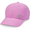 Nike Adult Dri-FIT Club Structured Metal Logo Cap Hat | Mens and Womens(Light Magenta/Metallic Silver)