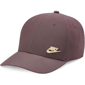 Nike Adult Dri-FIT Club Structured Metal Logo Cap Hat | Mens and Womens(Tattoo/Metallic Gold)