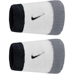 Nike Swoosh Classic Double Wide Wristband 2P BN4000(White/Cool Grey/Black)
