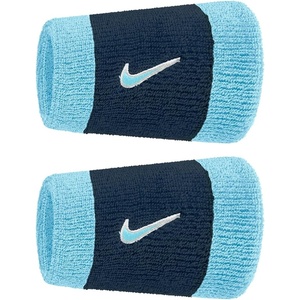 Nike Swoosh Classic Double Wide Wristband 2P BN4000(aquarius blue/college navy)