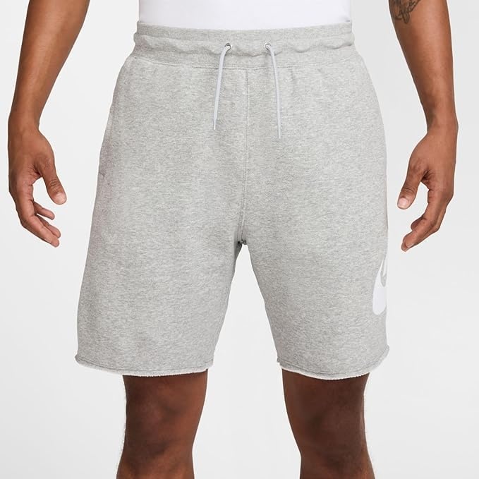 image:imageNike Mens Club French Terry Alumni ShortsDark Grey HeatherLight Smoke GreyWhite