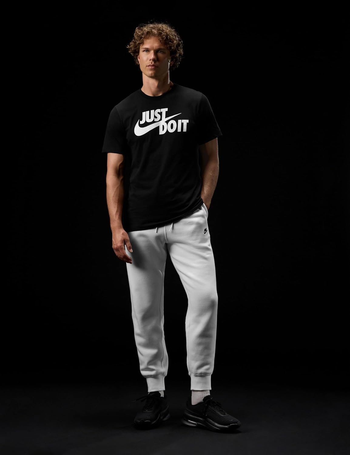 image:imageNike Mens Just Do It Sportswear TShirtBlackWhite