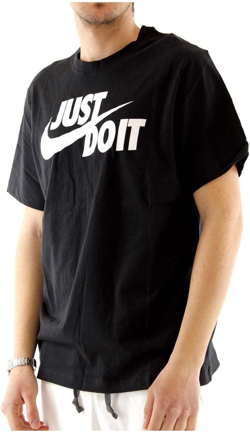 image:imageNike Mens Just Do It Sportswear TShirtBlackWhite