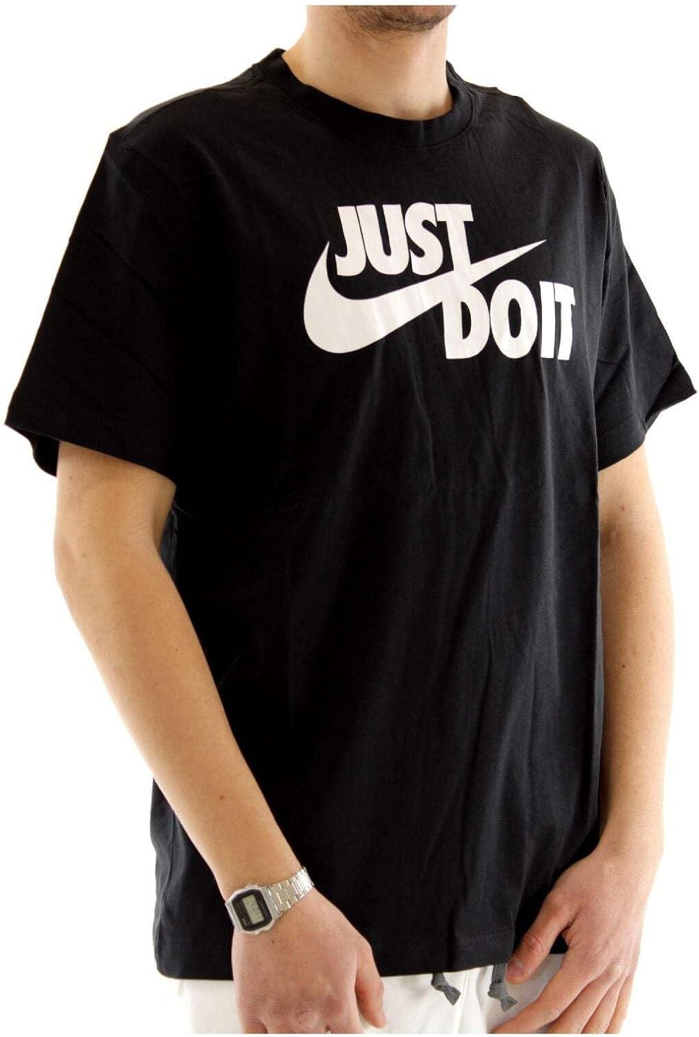 image:imageNike Mens Just Do It Sportswear TShirtBlackWhite
