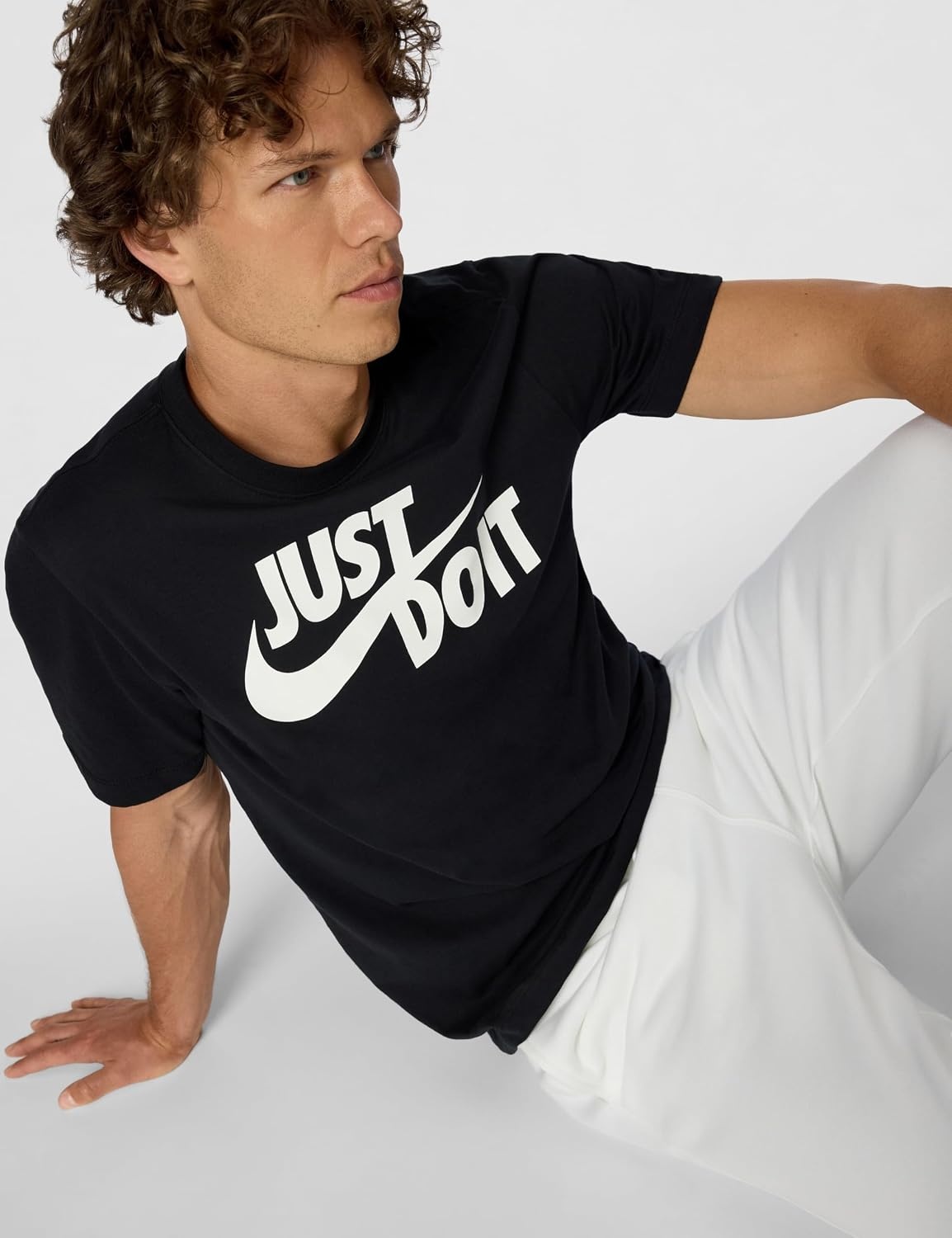 image:imageNike Mens Just Do It Sportswear TShirtBlackWhite