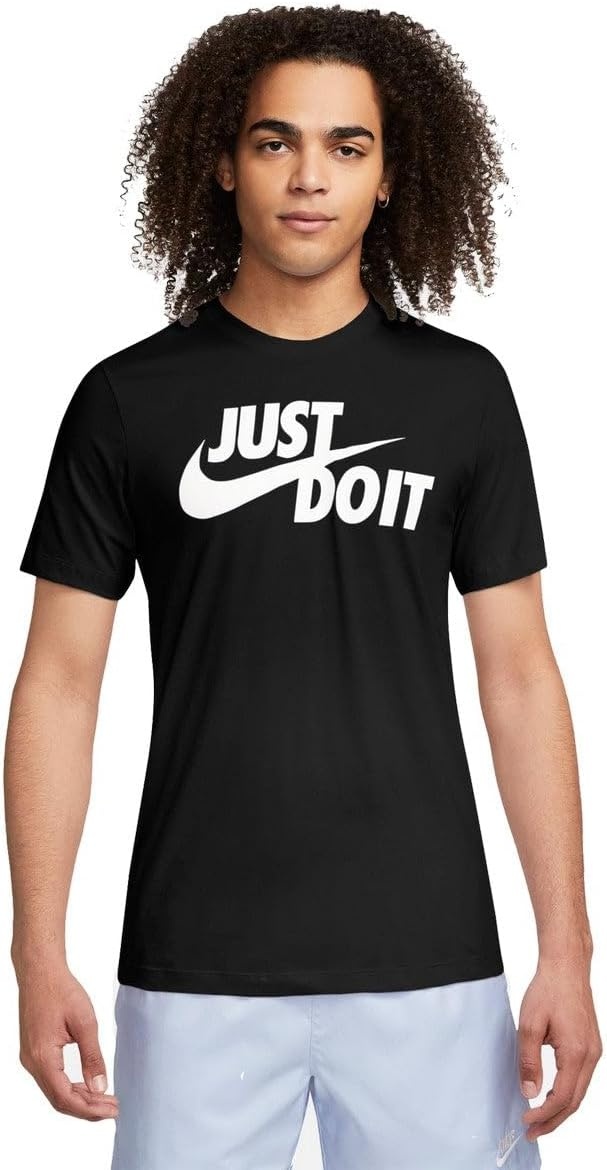 image:imageNike Mens Just Do It Sportswear TShirtBlackWhite