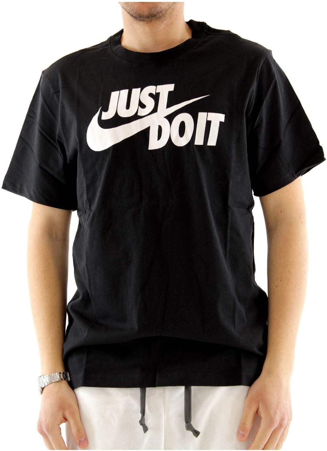 image:imageNike Mens Just Do It Sportswear TShirtBlackWhite
