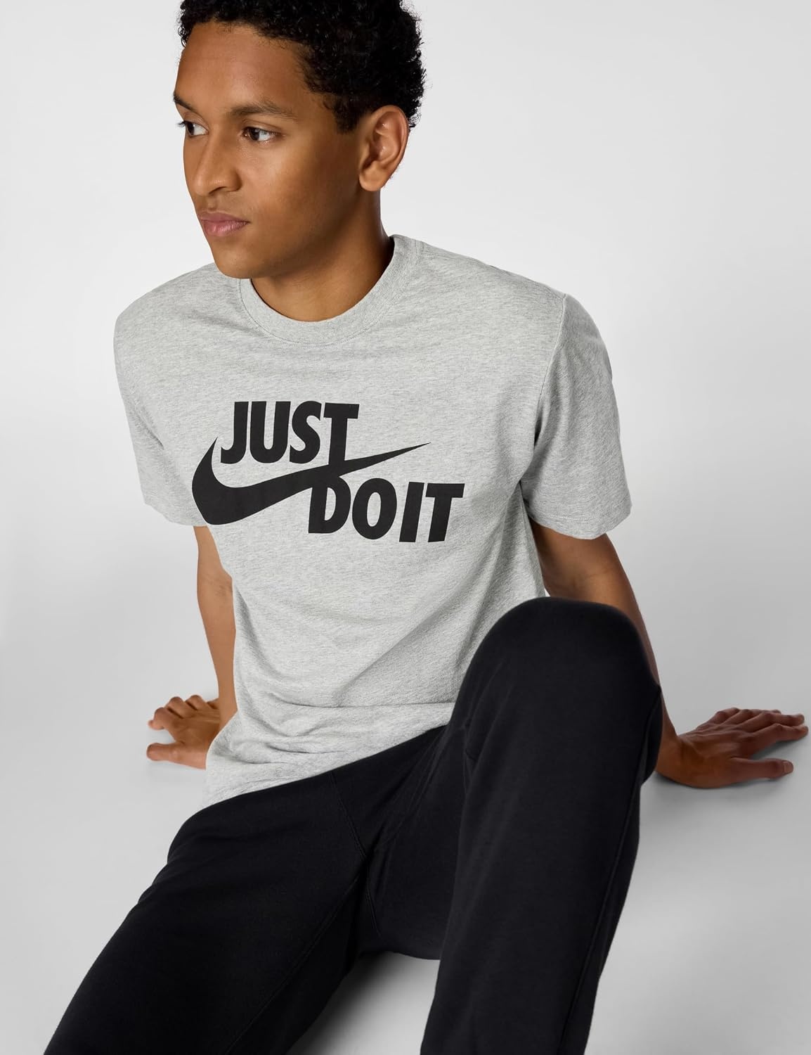 image:imageNike Mens Just Do It Sportswear TShirtDark Grey HeatherBlack