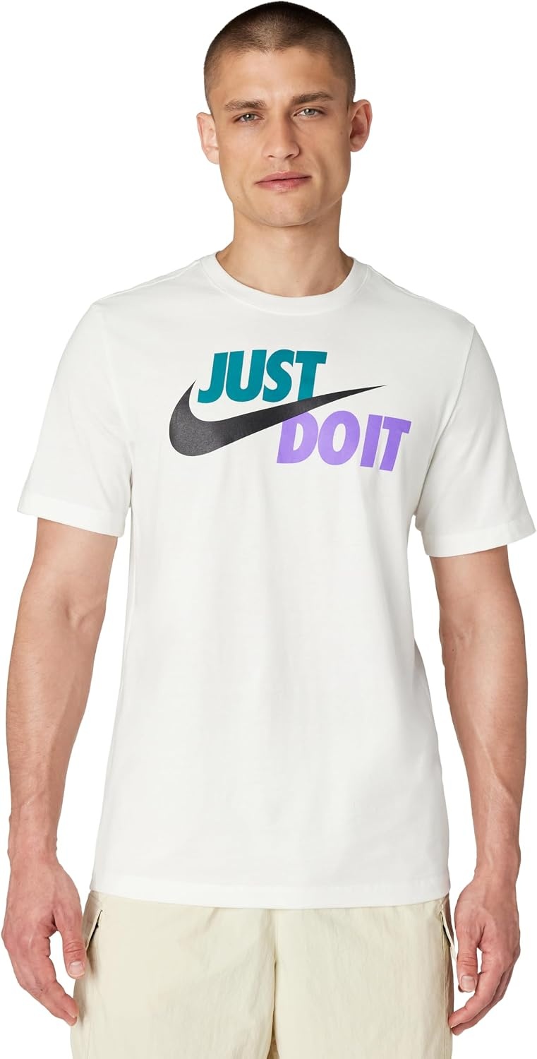 image:imageNike Mens Just Do It Sportswear TShirtWhiteSpirit TealAtomic VioletBlack