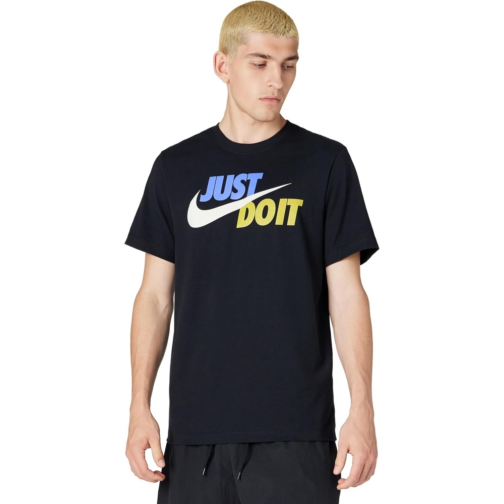 image:imageNike Mens Just Do It Sportswear TShirtBlackSapphireSailSaffron Quartz