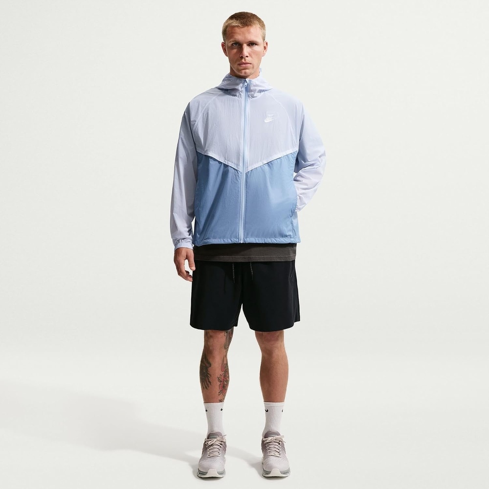 image:imageNike Mens Wind Runner Lightweight Full Zip UV JacketHydrogen BlueWork BlueWhite